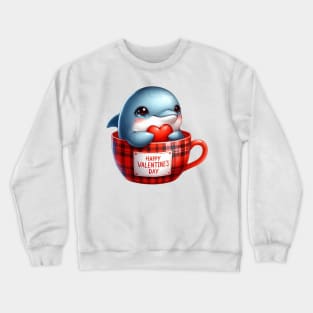 Valentine Dolphin In Tea Cup Crewneck Sweatshirt